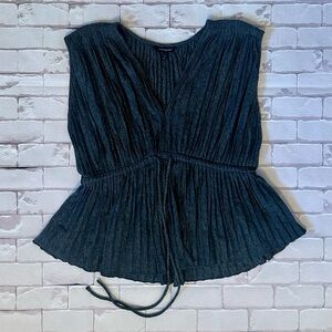 Banana Republic Charcoal Pleated Blouse